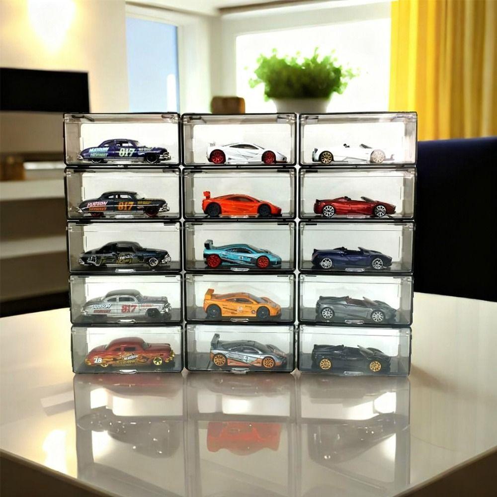 Stackable Wind and Fire Wheel Display Box Dustproof Alloy Car Model Storage Box  Children