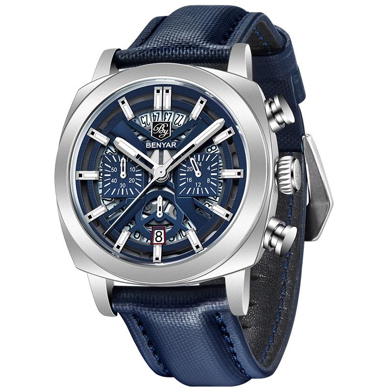BENYAR Men's Fashion Sports Multi Functional Waterproof Calendar Business Quartz Watch