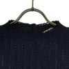 Nina Ricci Made In Italy Wool Silk Blend Short Sleeve Crochet Knit S Navy Women Used