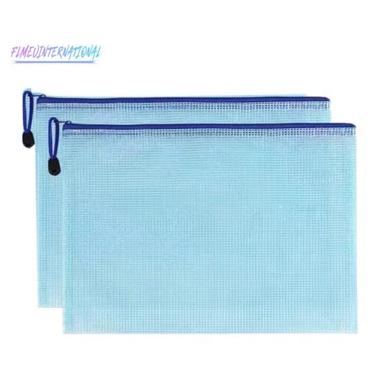 2Pcs Transparent Waterproof File Bags A4 A5 - File Holder Mesh Pockets, Vibrant Color Plastic Storage Bags with Handle Rope
