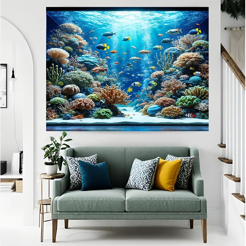 1 Underwater World Photography Background Cloth - Wall Paintings for Living Room Bedroom and Office Decoration