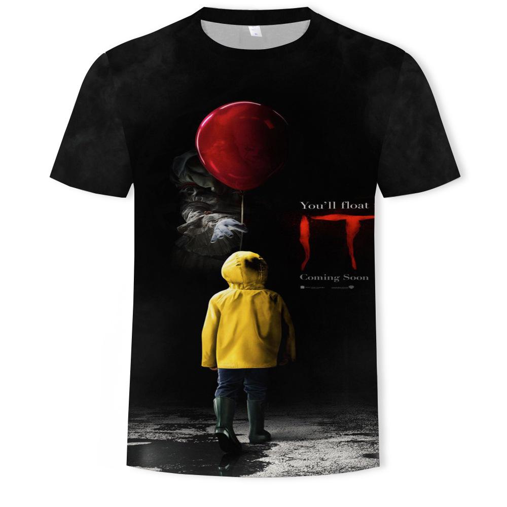Summer Round Neck 3D Joker Resurrection Night Print Top Fashionable Casual Short Sleeved Men's T-shirts