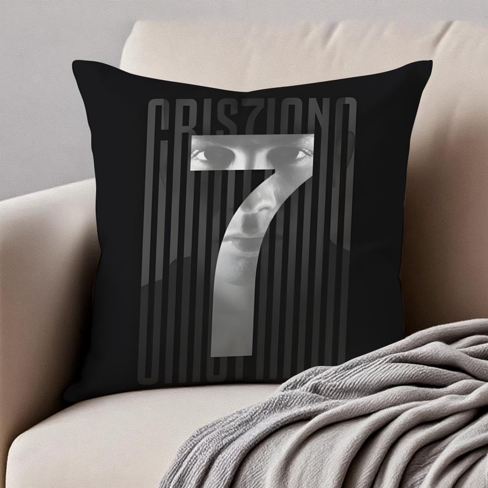 Legendary CR7 CCristiano Ronaldo Cushion Cover Pillowcase Antidustmite Invisible Zipper Short Plush Sofa Cushion