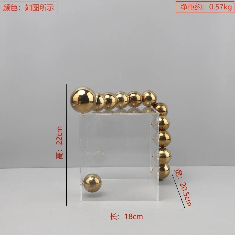 Nordic Creative Acrylic Metal Cover Ball Ornaments Living Room Abstract Arts and Crafts Desktop Home Decoration Accessories
