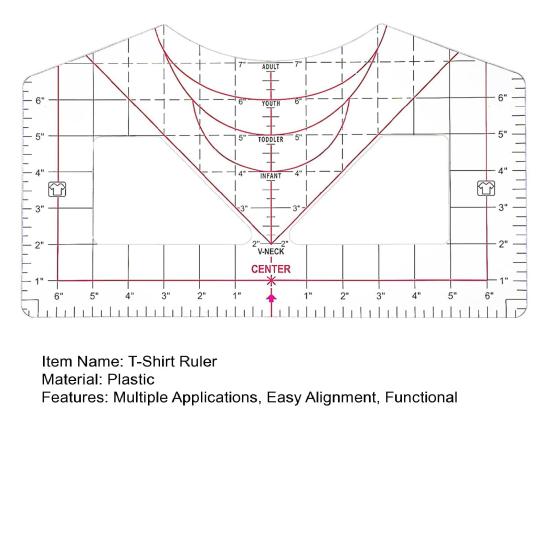 T-Shirt Ruler for Vinyl Alignment Heat Press T-Shirt Measurement Tool All-in-One T-Shirt