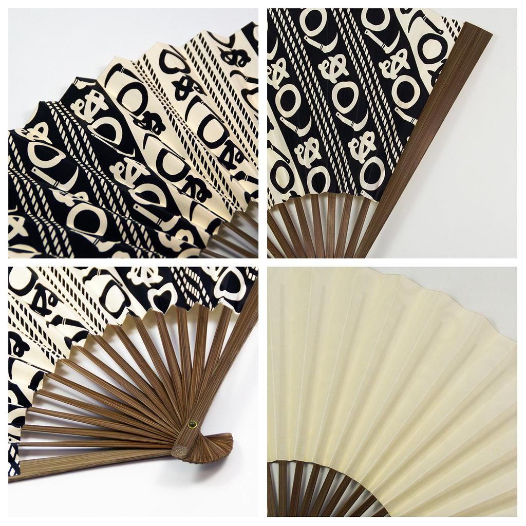 [Osaka Choseido] Faltfächer für Herren, Stilvolle Business-Fächertasche, Faltfächeretui und Taschentuch-Set (Kamawanu)