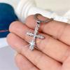 Charm Female Crystal White Zircon Stone Cross Pendant Necklace Vintage Silver Color Wedding Jewelry For Women