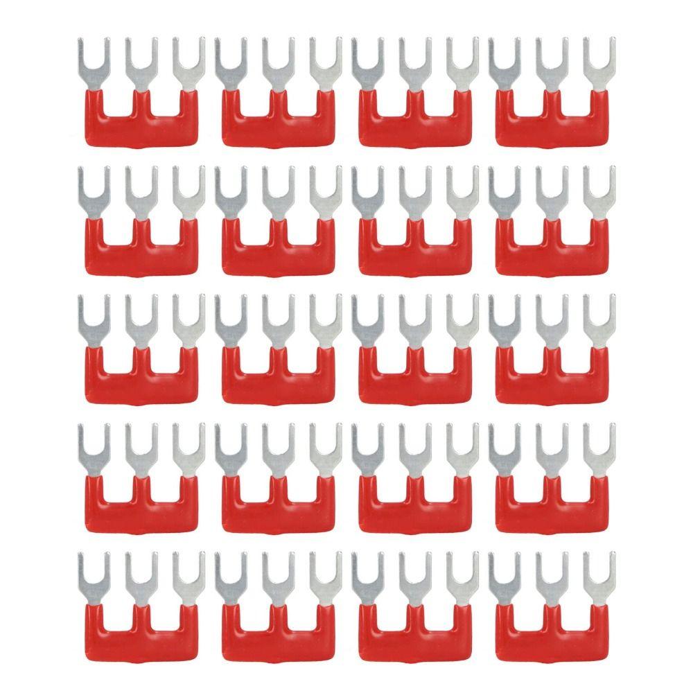 20pcs Fork Type Jumper Block Terminal Strips 400V 15A Jumper Block Workshops Fork Terminal Strip