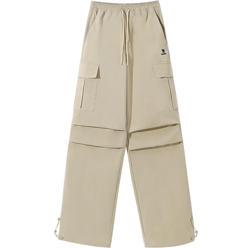 CAMEL Women's Water-Repellent Straight-Leg Cargo Parachute Pants