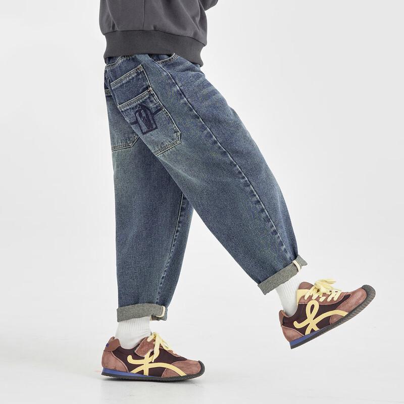 Duoduo Boys  2025 Spring/Autumn Straight-Leg Loose-Fit Denim Jeans 110