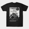 Asian Size Men Black Print T-shirt Crass Movement No-Cut Print Cotton Tshirt
