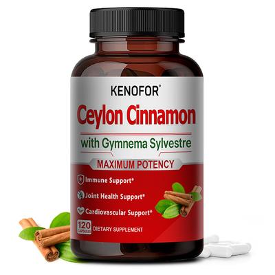 Suplement diety cynamon cejloński, z proszkiem pieprzu czarnego, 120 kapsułek na butelkę