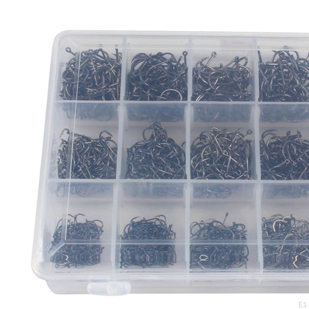 Fishing Hooks Fish Carbon Steel Strong Offset Circle for , Bass,