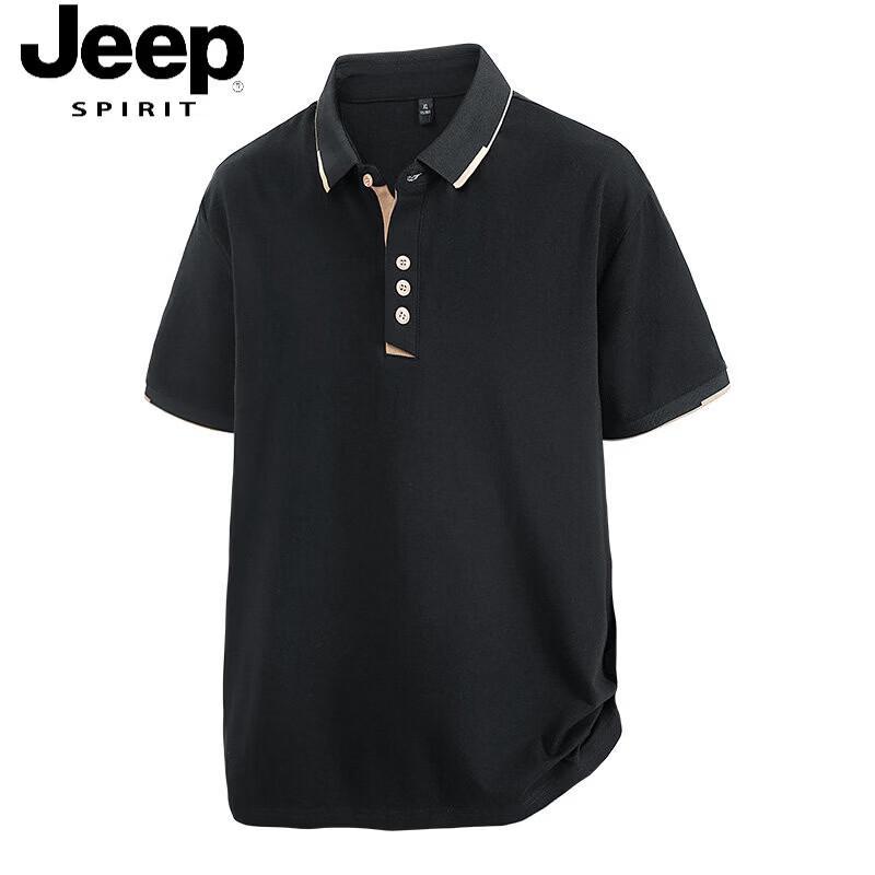 JEEP SPIRIT Men s Loose Fit Cotton Blend Polo Shirt L