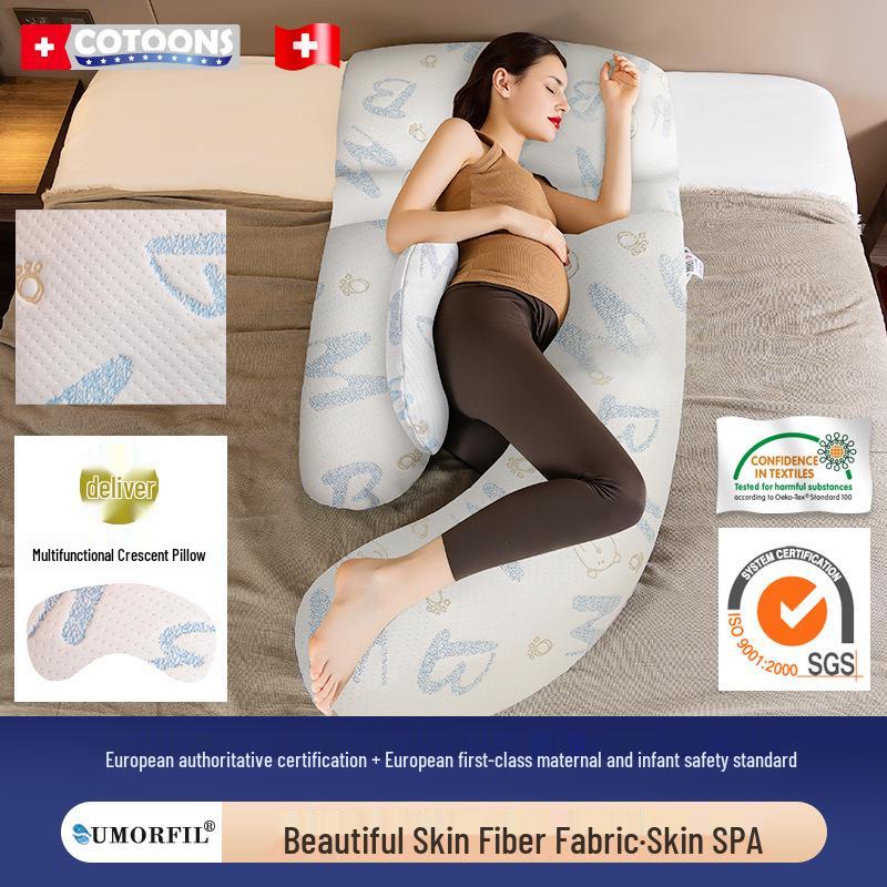Multifunctional U-Shaped Maternity Body Pillow with Removable Waist Support