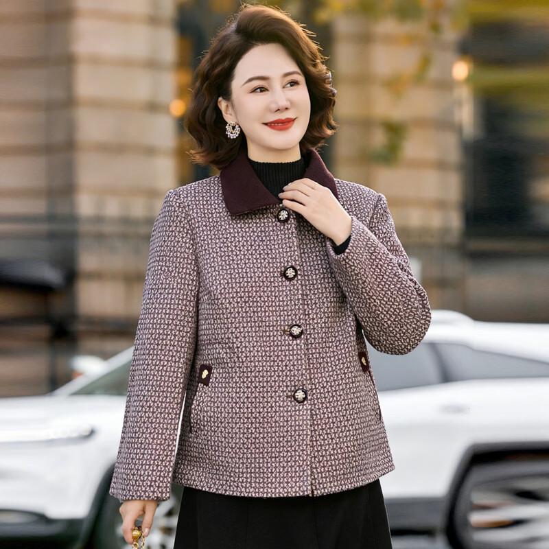Elegant Women's Plaid Lapel Spring Jacket