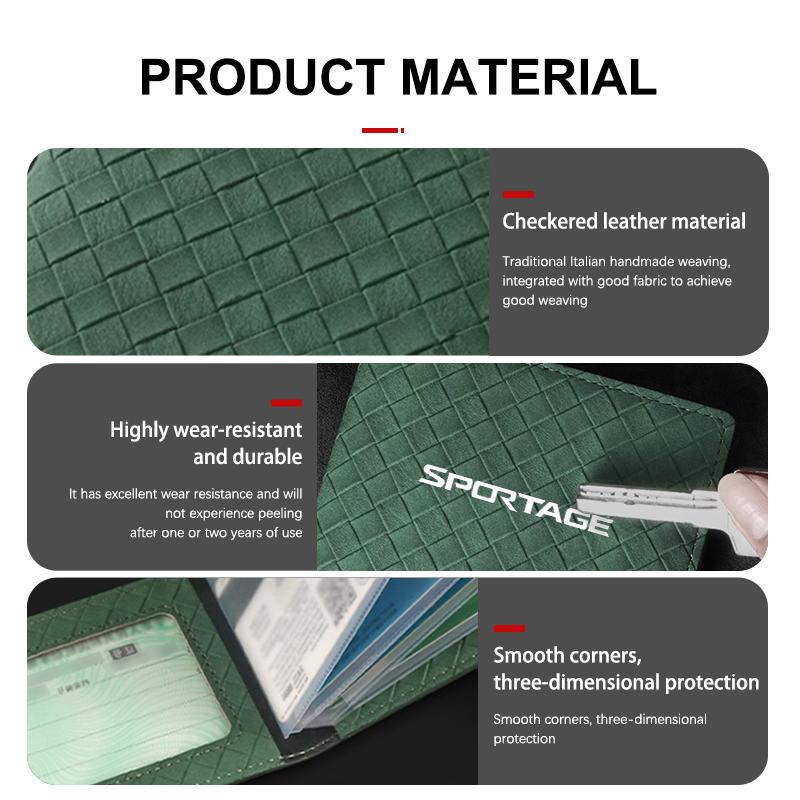 OWVZ1 Suede Car Driver License Cover Bank Card Credit Card Holder Accessories For KIA Sportage Rio Ceed Niro Soul Stonic Proceed