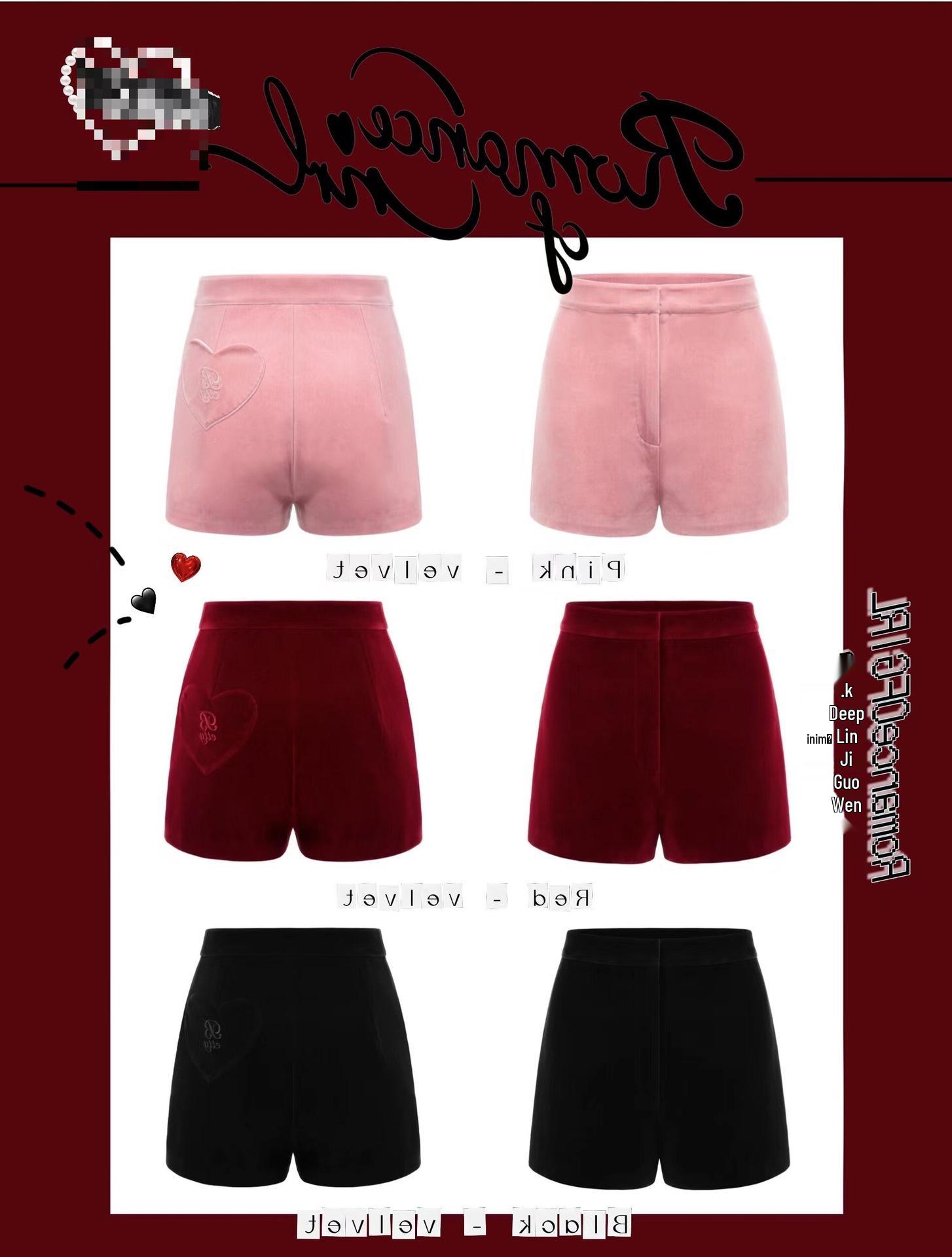 

RomanceOfGirl 2.0 Velvet Tri-Color Mini Skirt Shorts with Pocket Medium