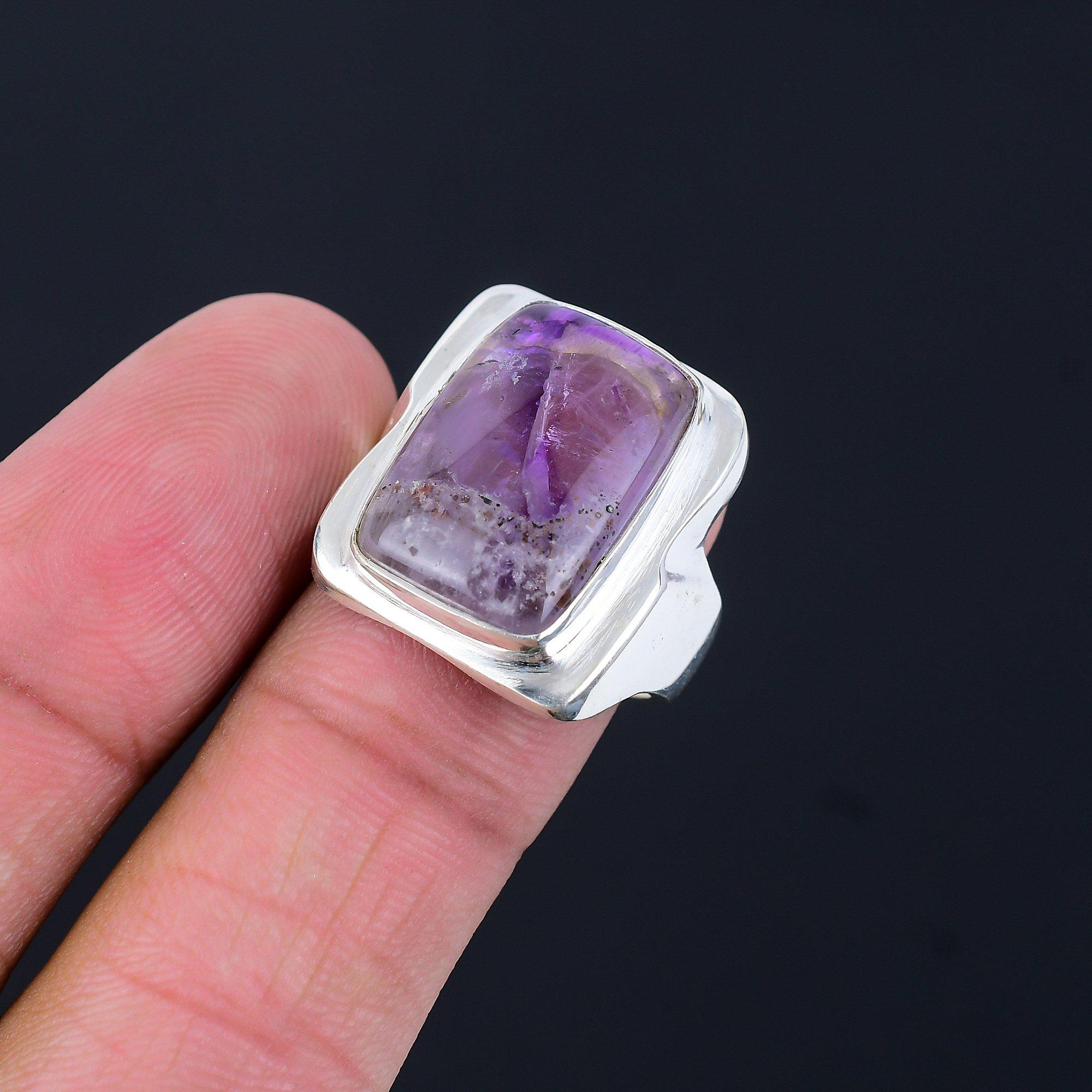 

Star Amethyst Gemstone 925 Sterling Silver Statement Handmade Engagement Ring 9