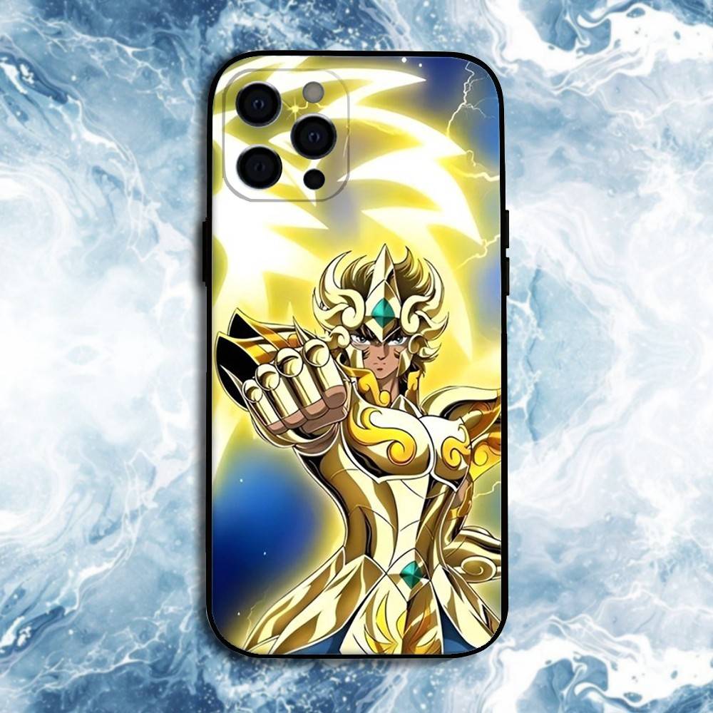 Saint Seiya Knights Of The Zodiac Phone Case For iPhone17,16,15,14,13,12,11 Plus,Pro Max, Soft Silicone Black Cover