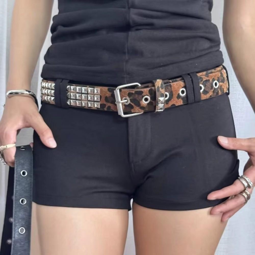 Buckle Gothic Waistband Metal Y2K Belt Fashion Punk Rivet Belt  Rock