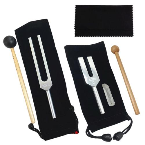 I'm So Happy Tuning Fork Crystal Tuner 4096hz 528Hz with Crystal Healing Set Purification Mallet