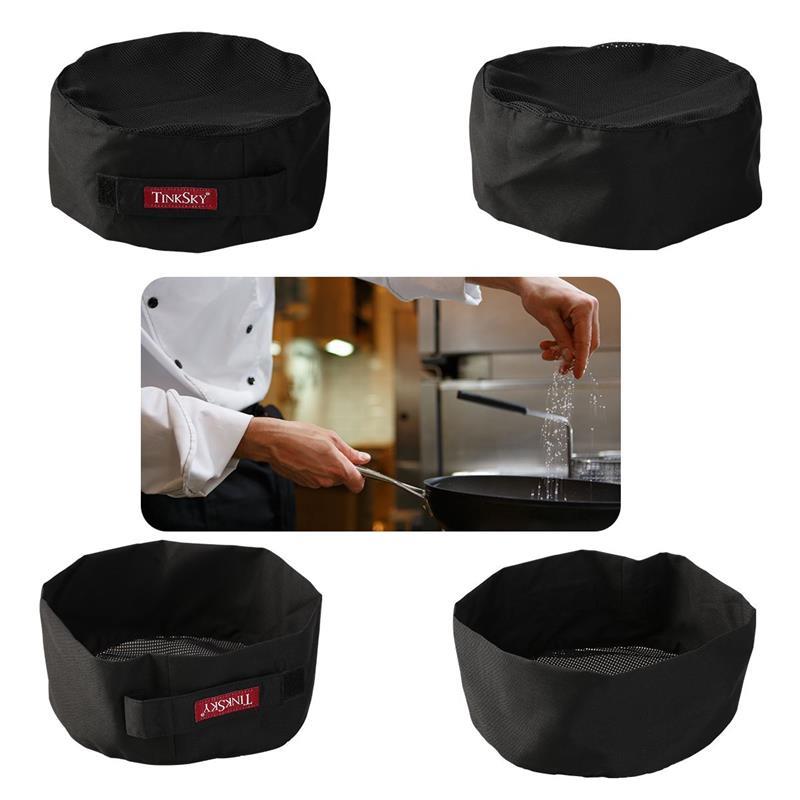 

Black Adjustable Skull Cap Mesh Hat Cooking Catering Professional Bakers Food Service Soft Polyester Cotton Breathable XXS чорний