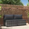 Day and Night - Day and Night Central Garden Sofas with Cushions 2 Units Gray Synthetic Rattan