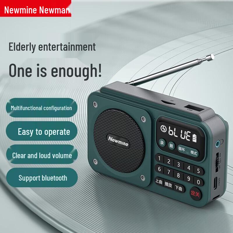 Newmine N123 Portable AM/FM Radio for Seniors CN plug (adapter included) (CN version)