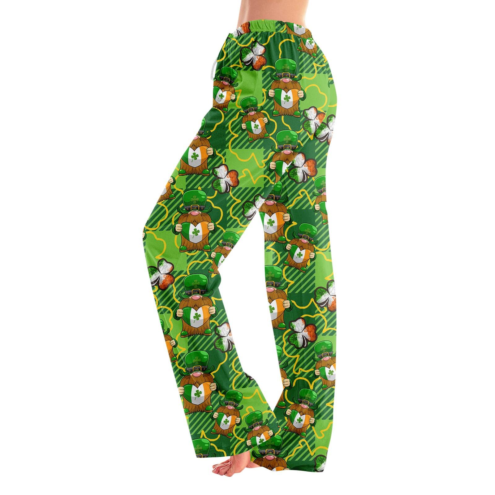 

Пижамные штаны в стиле аниме, повседневные брюки с эластичной резинкой на талии, удобные прямые свободные брюки для йоги L армия зеленый