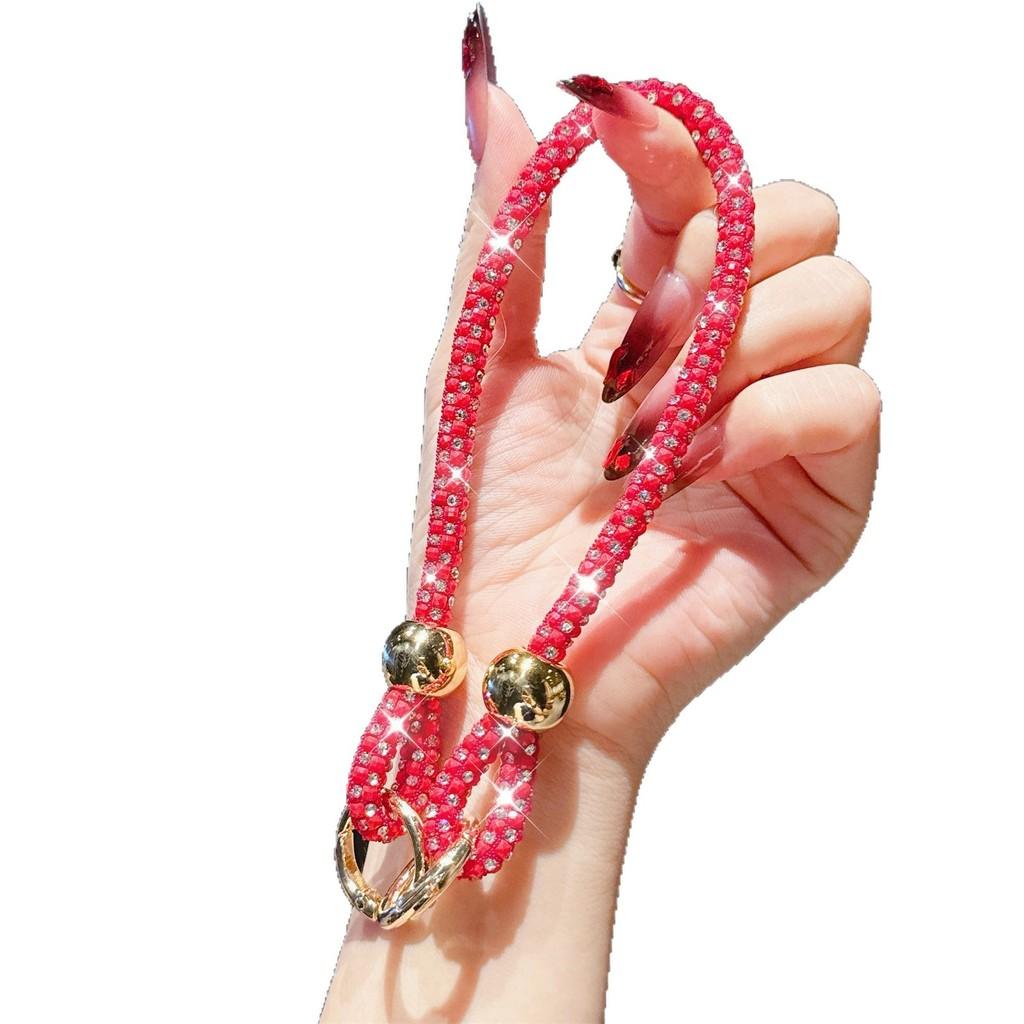 Pvc Jewelry Phone Strap With Glittering Beads And Card For Women And Men