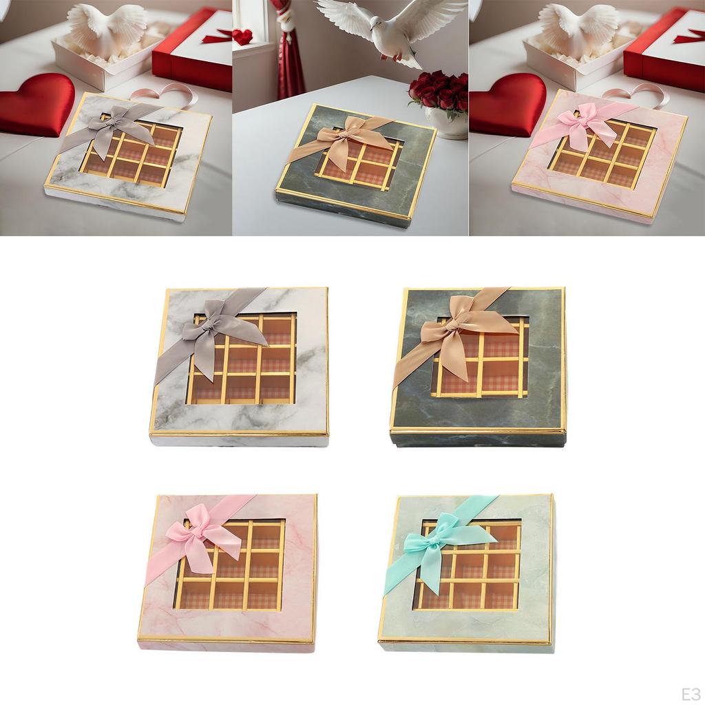 Candy Box Empty 9 Compartments Gift Multipurpose Valentine's Day Cookie Boxes for