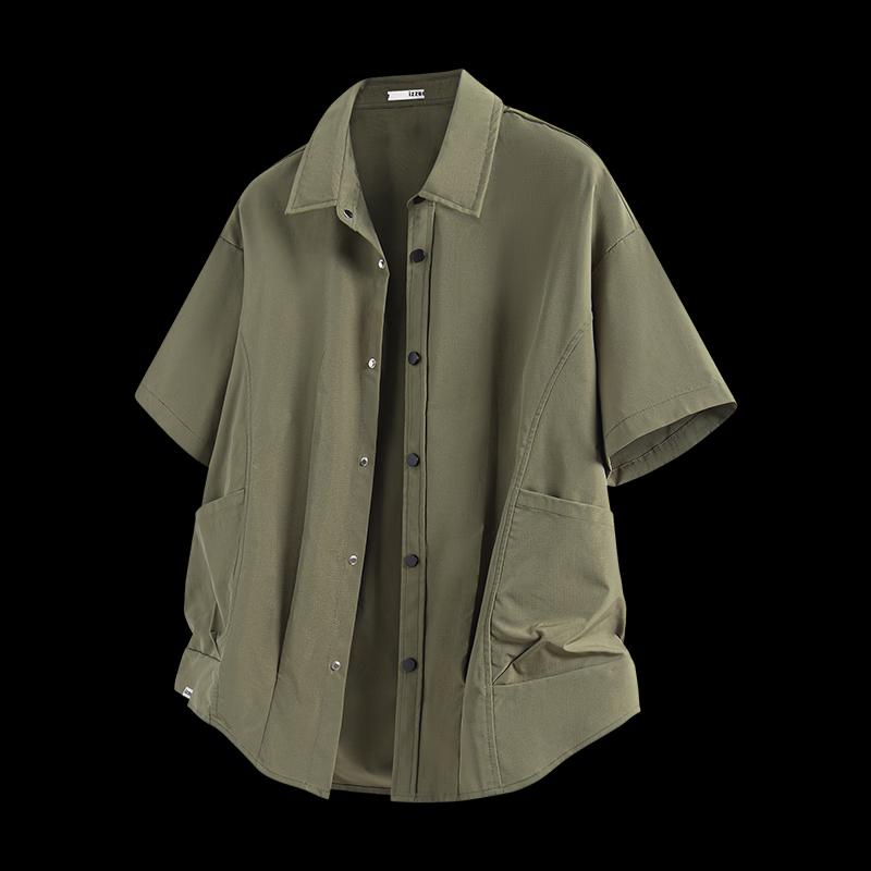 Izzueit Men's Cool-Touch Short-Sleeve Casual Shirt
