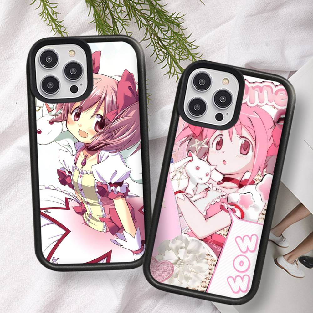 Popular Anime Girl Black Silicone Hard Plastic Phone Case For Iphone 17 Air 16 15 14 13 12 11 Pro Max PC+TPU Case