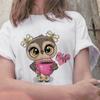 Fashion Trend New T -Shirt Cute Owl Graphic Printed Female T Shirt Casual Harajuku Crew Neck Ladies Tshirt