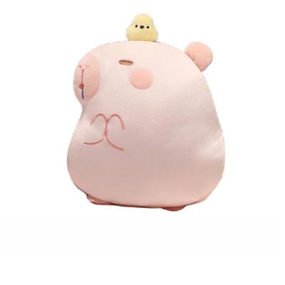 3 In 1 Multifunctional Casual Style Capybara with Fleece Blanket Hand Warmer Pink Capibara Bird Star Caps Bed Cushion for Boy
