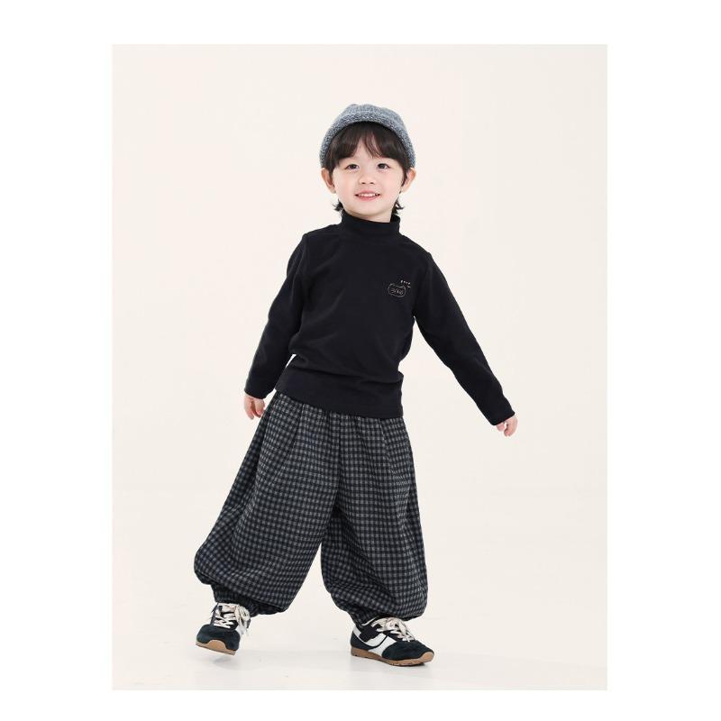 Boys Half Stand Collar Long Sleeve Bottoming Shirt Korean Style Kids Casual Top