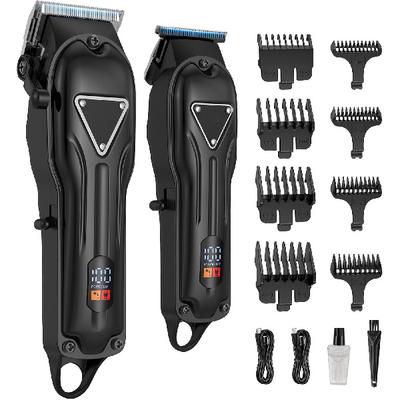 Cortadora de pelo para hombres, juego de cortadora y recortadora inalámbrica, recortadora de barba con cuchilla en T sin espacio entre dientes, kit de cuidado profesional para cortar el cabello y peinar la barba