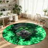 Borussia Mönchengladbach Printed Round Crystal Velvet Rug Soft Non Slip Floor Carpet For Bedroom Holiday Gift