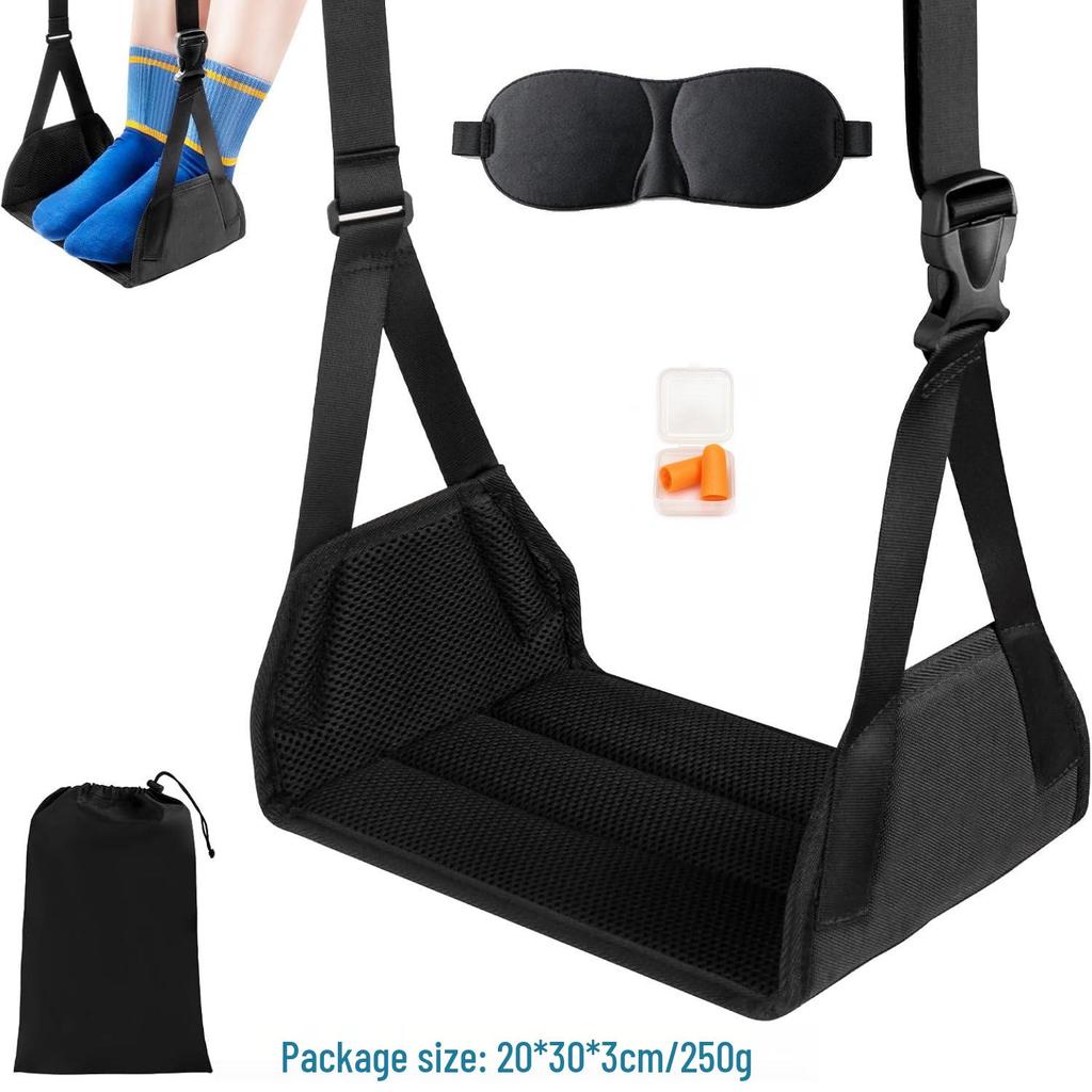 Portable Airplane Foot Hammock for Long-Distance Travel and Office Use
