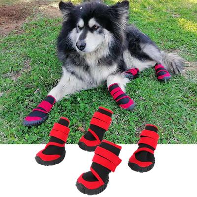 4 teile/satz Hund Haustier Schuhe Haustier Pfotenschutz Anti-Rutsch-sohlen Atmungsaktive Stiefel Dekoriert Lieferungen
