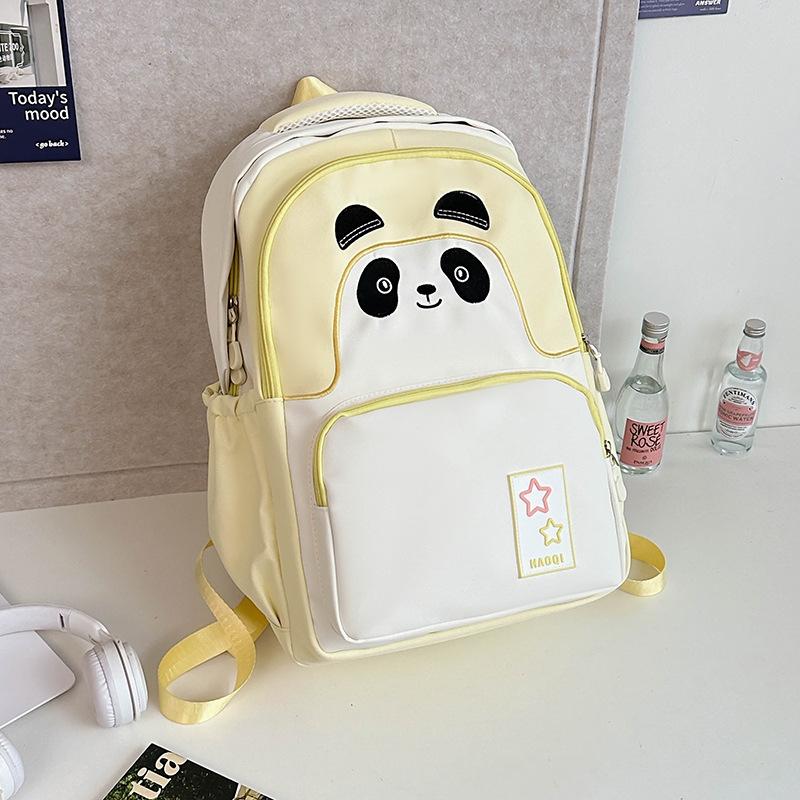 Cute Panda Soft Girl Student Backpack for Girls Junior High School High School Large Capacity High-value Student Schoolbag Travel Commuter Bag