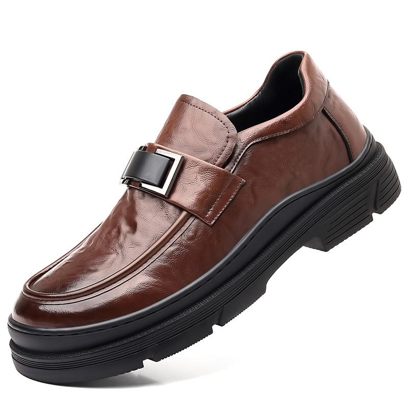 

Мужская мода в британском стиле, повседневная кожаная обувь, уличные нескользящие лоферы, удобная дизайнерская обувь ручной работы, деловая нарядная обувь, плоская обувь для отдыха 44 коричневый