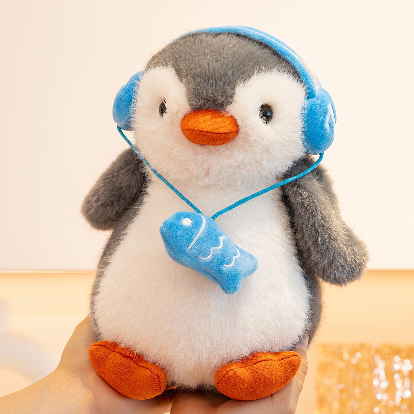 

Plush Little Penguin Headphone Pillow - Stuffed Toy & Birthday Gift for Girls 25 cm
