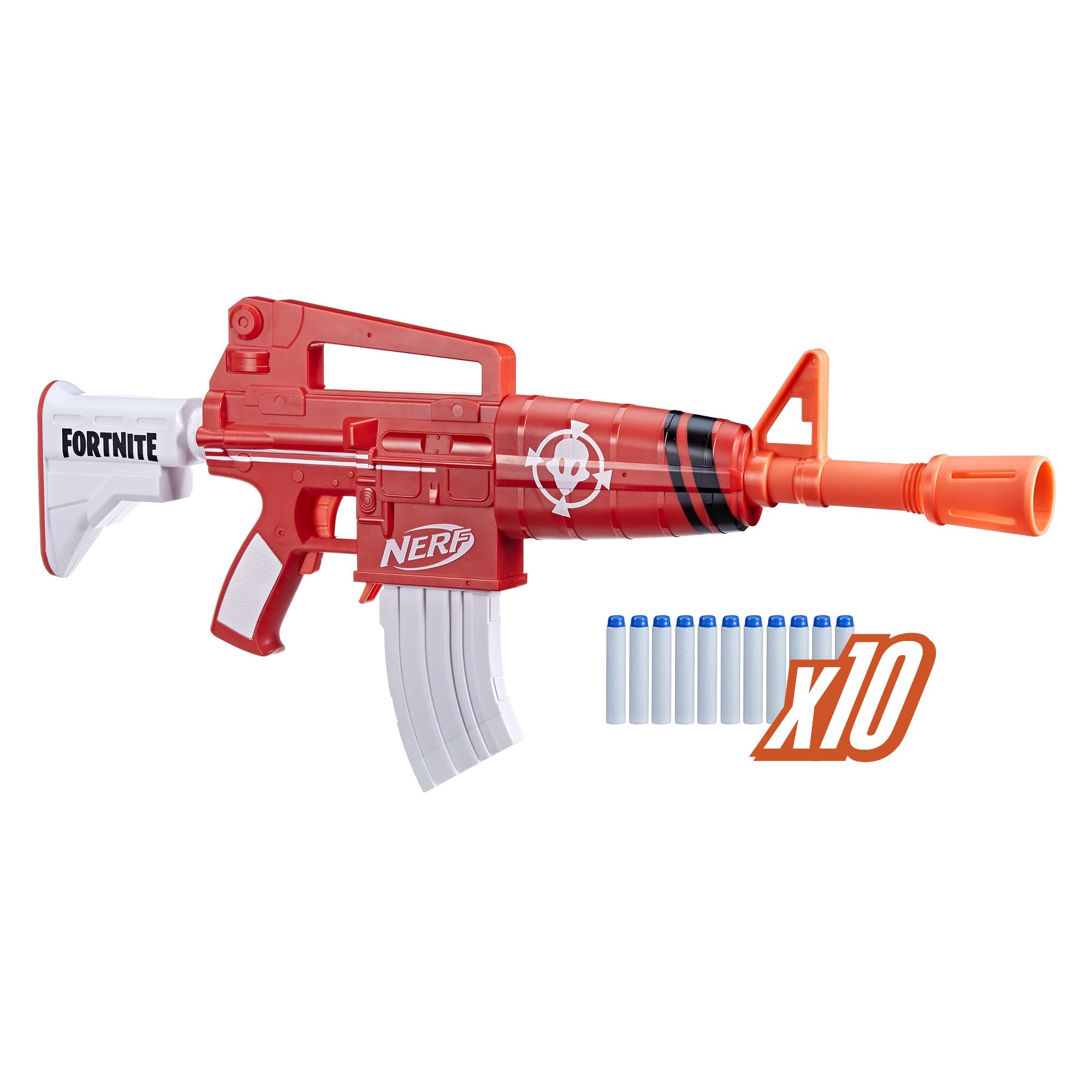 Hasbro Nerf Fortnite AR Insightful Insightful 10 oficiale Nerf Elite pentru joacă în aer liber Blaster autentic, Wrap, Încărcător cu 10 săgeți, Săgeți, (F7623)