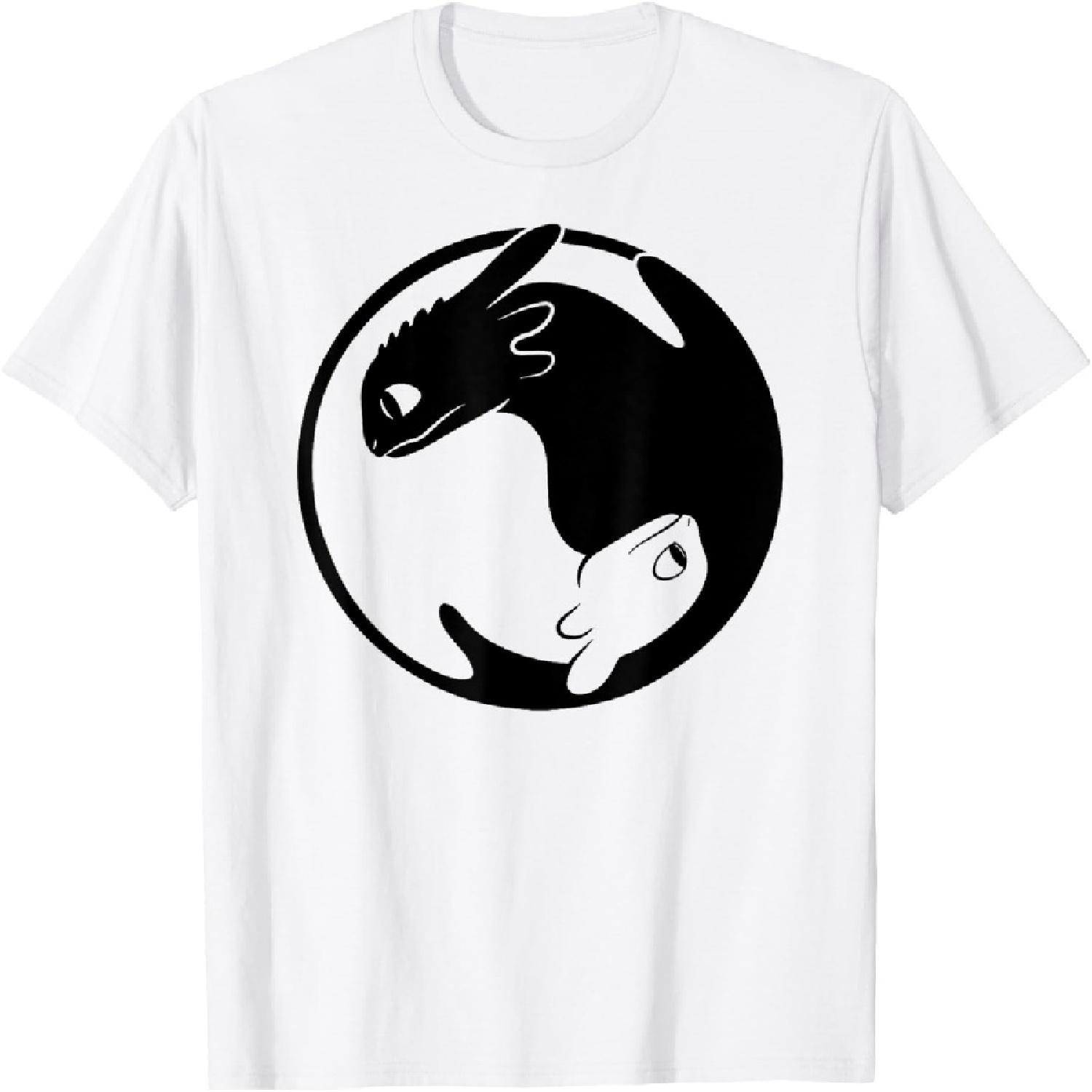 How to Train Your Dragon 3 Hidden World Dragon Yin Yang T-Shirt XXXXXL белый