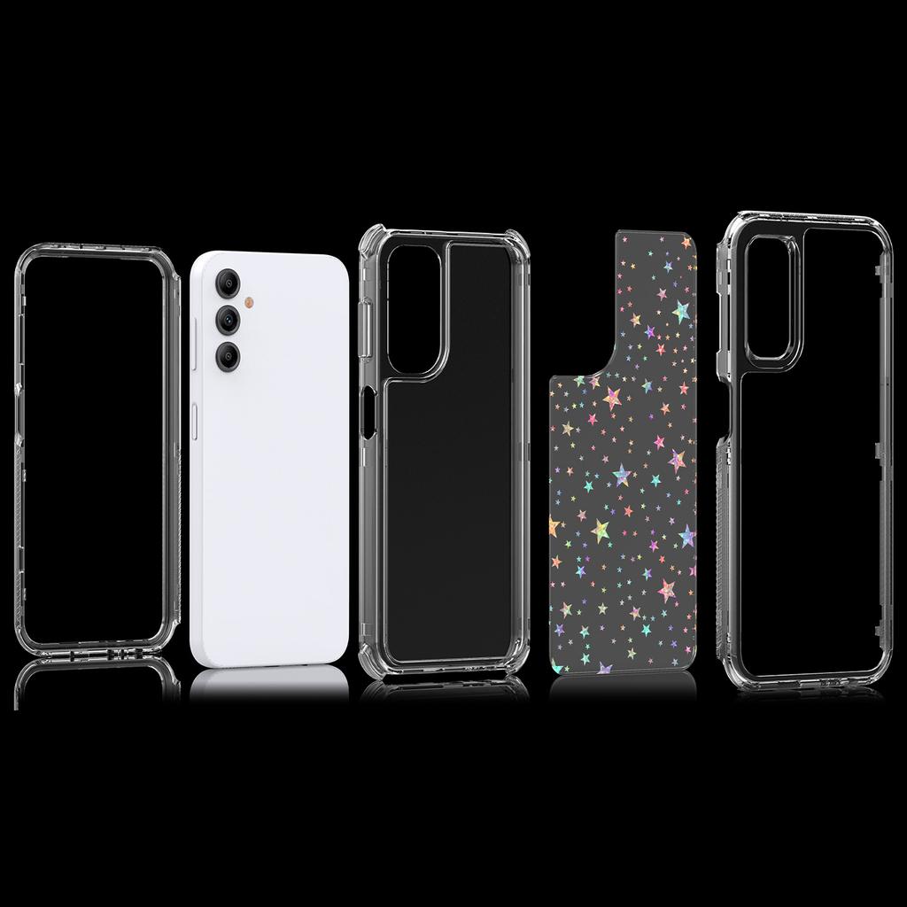 For Samsung Galaxy A14 4G/5G Case Clear Acrylic TPU Hybrid Phone Cover with Laser-printed Film