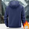 Men's Zip Up Hoodie Jackets Heavyweight Winter Sweatshirt Fleece Sherpa Lined Warm Jacket Outdoor Hooded Windproof Outerwear Coat for Men
