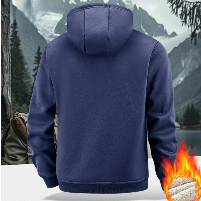 Men's Zip Up Hoodie Jackets Heavyweight Winter Sweatshirt Fleece Sherpa Lined Warm Jacket Outdoor Hooded Windproof Outerwear Coat for Men