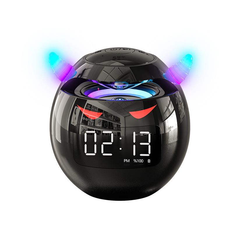 Sevimli Çalar Saat Bluetooth Hoparlör LED Dijital TF Çift Alarmlı Saat Hoparlör Ev Dekorasyonu Çocuk Odası Uyku Masa Saati